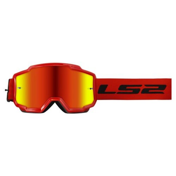 LS2 LS2 CHARGER GOGGLE RED WITH IRIDIUM VISOR